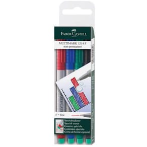 OH-Penna/Märkpenna Faber Castell 4set, fine, vattenlöslig