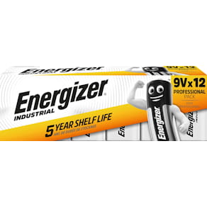 Batterij Energizer Industrial alkaline, 9V/6LR61/522, 12 stuks