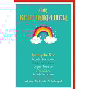 Glückwunschkarte Konfirmation, geprägt, bunt, inkl. Umschlag