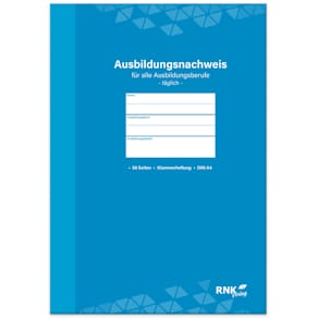 Ausbildungsnachweis RNK 28BL, DIN A4, 28 Blatt, azurblau
