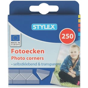 Fotoecken STYLEX, selbstklebend, 250 Stück, weiß/transparent