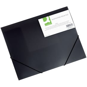 Gummizugmappe Q-CONNECT, A4, schwarz transparent