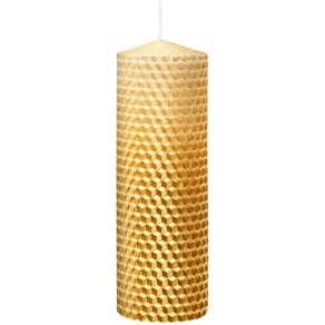Stumpenkerze Bienenwabe, gold