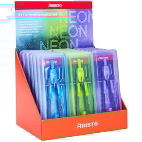 Schnellverstellzirkel-Display Aristo BTS Neon, sortiert, 18 Stk.