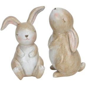 Dekofigur Osterhase Polyresin, braun, sortiert