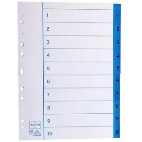Pärmregister papper A4 1-10