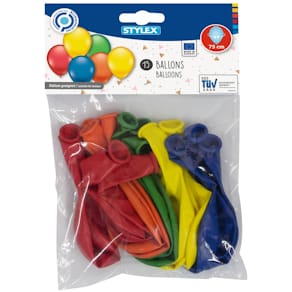 Luftballon STYLEX, farbig sortiert, 15 Stück, Helium geeignet, 75