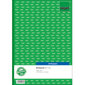 Bonbuch Sigel, 2-fach, gelb, DIN A4