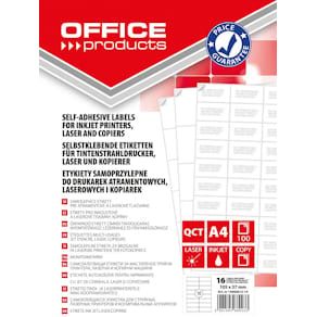Etiketten OFFICE products, wit, rechte hoeken, 100 vel, 105 x 37