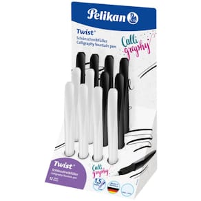 Kalligrafie-Füller Pelikan Twist, 1,5 mm, Display (12), sortiert