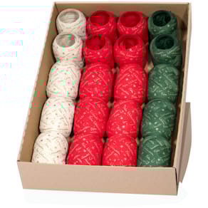 Deko-Knäuel GOLDINA Traditionell, sortiert, Display (rot, grün, 