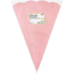 Schultüte Folia, 68 cm, Rohling, 5 St., rosa