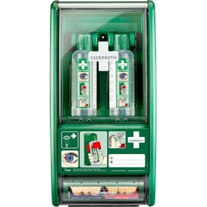 Augenspülstation Cederroth, inkl. 2x500ml Flaschen, grün