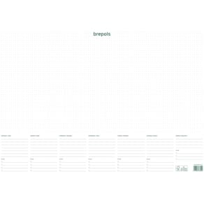 Schrijfonderlegger Brepols, weekkalender, ongedateerd