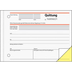 Quittungsbuch Sigel, A6 quer, 2x30 Blatt, SD