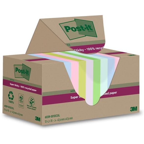 Notatblokk POST-IT SSN48x48 Resi ass(12)
