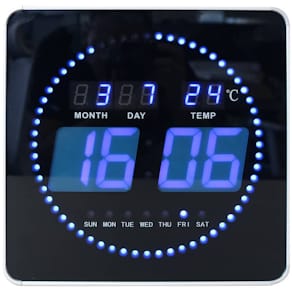 Wanduhr UNILUX FLO, LED, rechteckig, schwarz