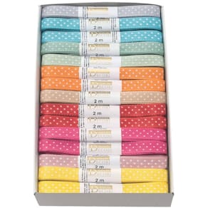 Zierband GOLDINA, 10 mm x 2 m, Pünktchen, sortiert