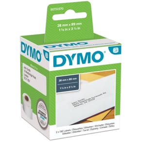 Adressetiketten DYMO LabelWriter, 89 x 28 mm, weiß, 2x130 Etik.