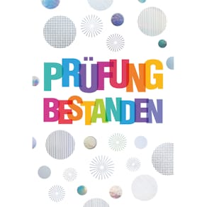 Glückwunschkarte Noname, geprägt, Prüfung, bunt, mit Umschlag