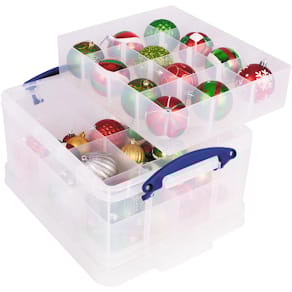 Opbergdoos Really Useful Box, 21 l, met 2 inzetbakjes, transparan