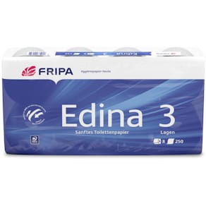 Toilettenpapier FRIPA, 3-lagig, 8 Rollen, hochweiß