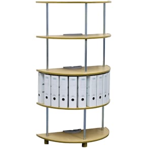 Ordner-Halbkreisregal REEF, 4 Etagen, Buche