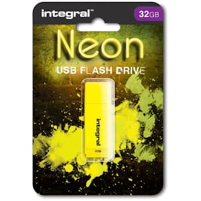 USB-stick Integral Neon, 2.0, 32 GB, geel