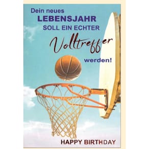 Geburtstagskarte Noname Basketball, bunt, mit Umschlag