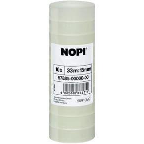 Klebefilm NOPI transparent, 15 mm x 33 m, 10 Rollen