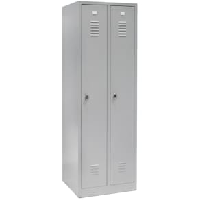 Garderobenschrank Q-CONNECT, 2 Abteile, Stahl, grau