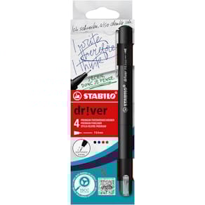 Fineliner STABILO Dr!ver, fijne punt, geassorteerde kleuren (pak 