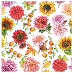 Serviette AMBIENTE Herbstblüte, 33x33 cm, 3-lagig, bunt