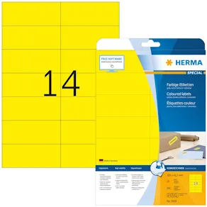 Etiketter HERMA Gul, 105x42,3mm, 280/fp