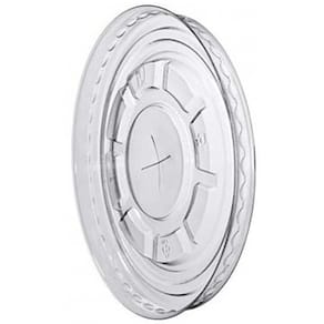 Dome-låg rPET til 95 mm plastglas, hul til sugerør, 50 stk