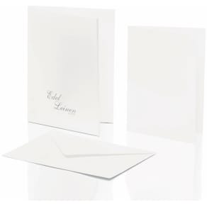 Kartenmappe Rössler Edelleinen, A6 HD/C6, weiß