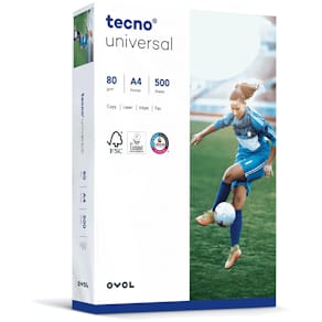 Kopierpapier Tecno Universal, 80 g/m², A4, 500 Blatt, weiß