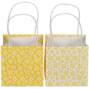 Geschenktragetasche Blüten, gelb, sortiert