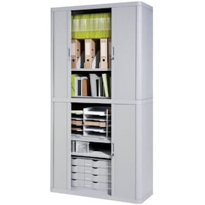 Rollladenschrank Paperflow, 110 x 41 x 204 cm, grau