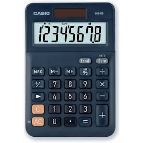 Tischrechner Casio MS-8E, 8-stellig, silberblau