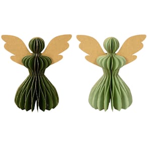 Dekorationsartikel Noname Wabe Engel, grün, 2-fach sortiert