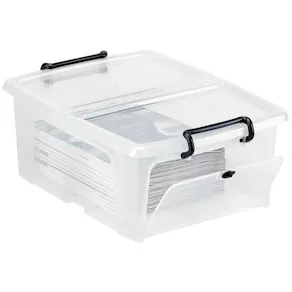 Plastlåda STRATA 20L klar med lock PP