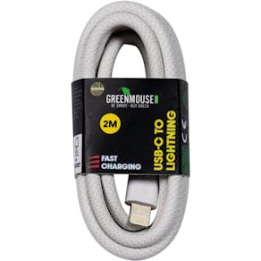 Lightning-kabel Greenmouse, USB-C naar 8-pin, 2 m, geweven