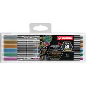 Faserschreiberetui STABILO Pen 68 metallic, 6 St.