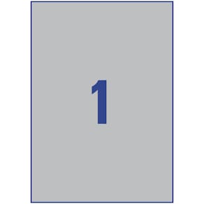 Typenschild-Etikett Avery Zweckform, 297 x 210 mm, silber