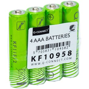 Batterie Q-CONNECT AAA/LR03, 4 St., Nordic Swan, grün