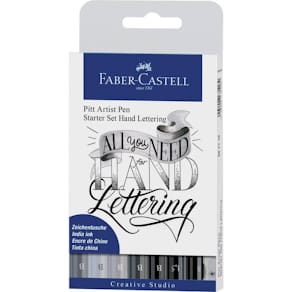 Tuschestifte Faber-Castell Pitt Artist Lettering, 8er, sort.