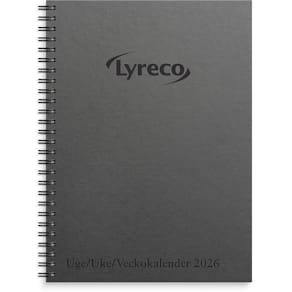 Ukekalender LYRECO 2026 spiralisert sort