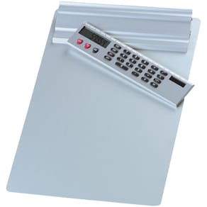 Klemmbrett WEDO A4 Metall, Aluminium, silber, mit Solarrechner