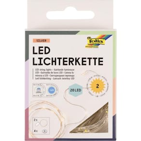 Lichtslinger Folia LED, 20 LED's, 2,20 m, op batterijen, pak van 